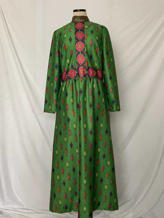 70s Green Printed Maxi Dress by Emilio Borghese - image 3