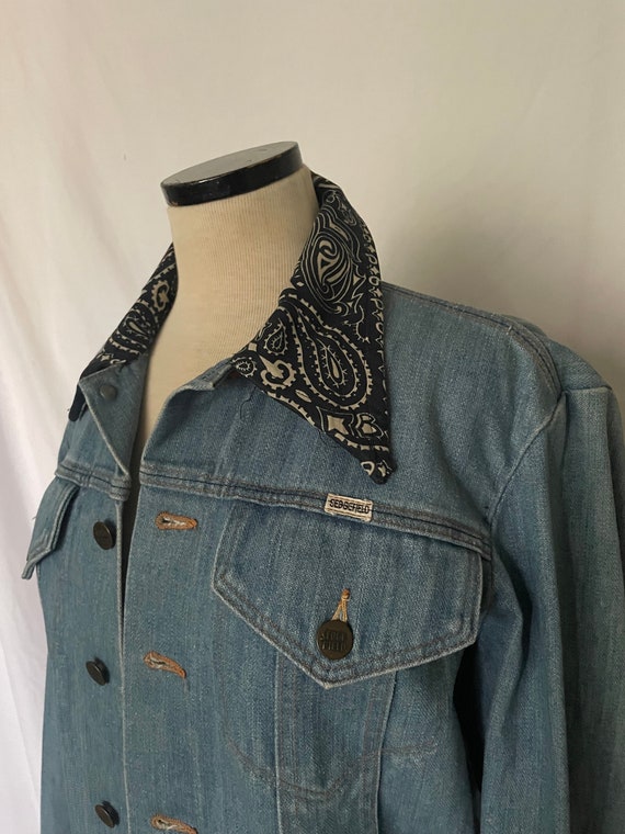 Vtg Sedgefield Denim Jacket w/ Handkerchief Detail - image 2