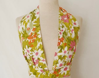 Handmade Upcycled Floral Halter Top