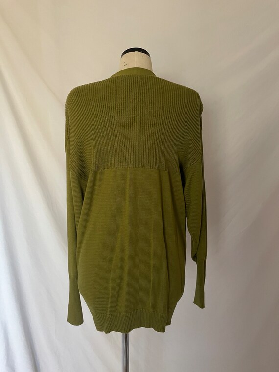 Vintage Avocado Green Cardigan Sweater - image 3