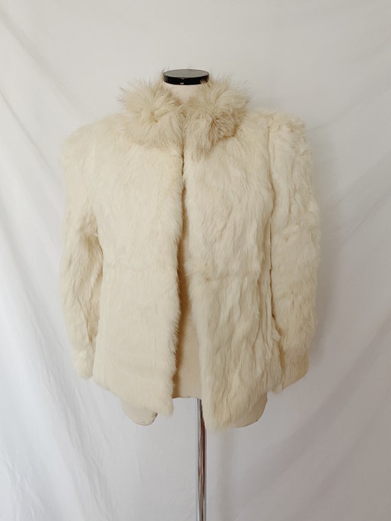 Vintage Cream Rabbit Fur Coat by Ada