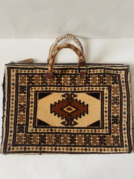 70’s Anatolian Wool Carpet Rug Handbag