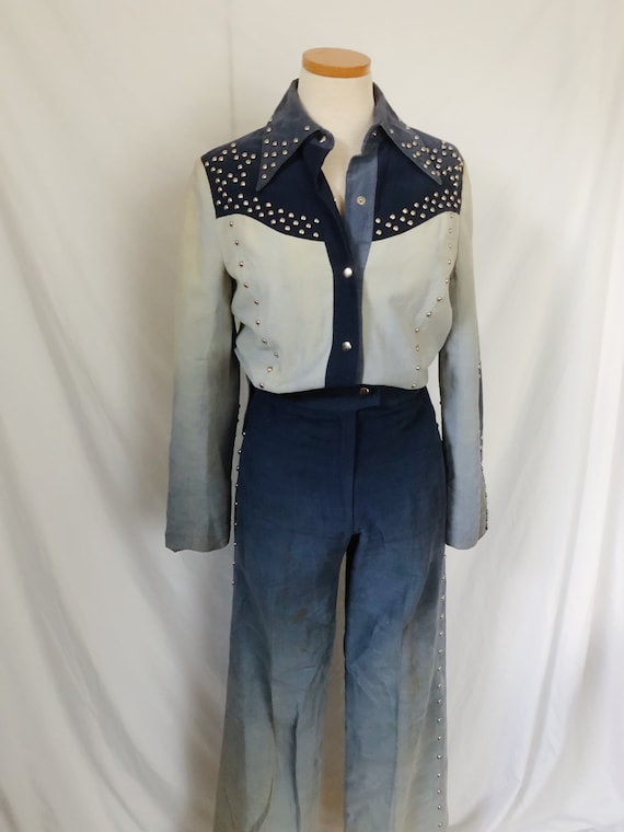 70’s Two-Piece Studded Ombré Suit Set