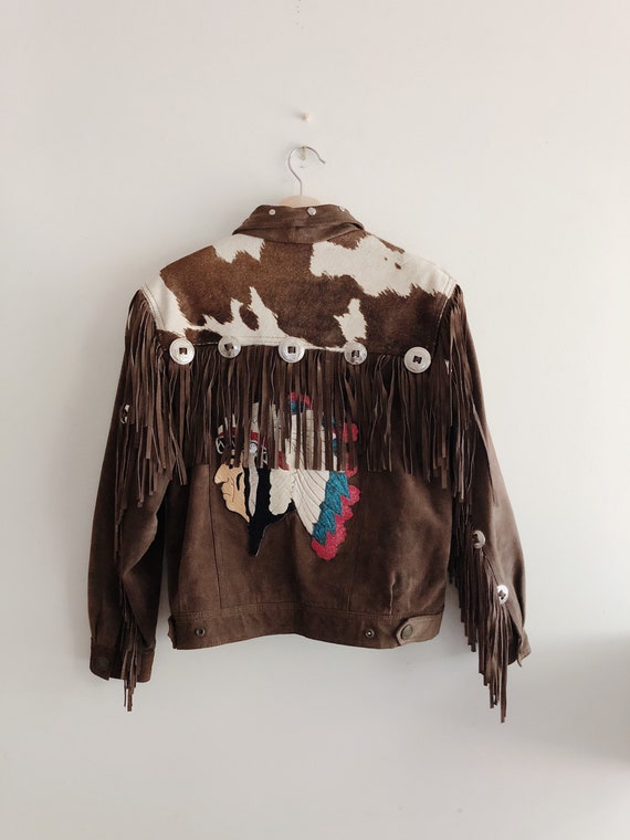 cow print leather jacket