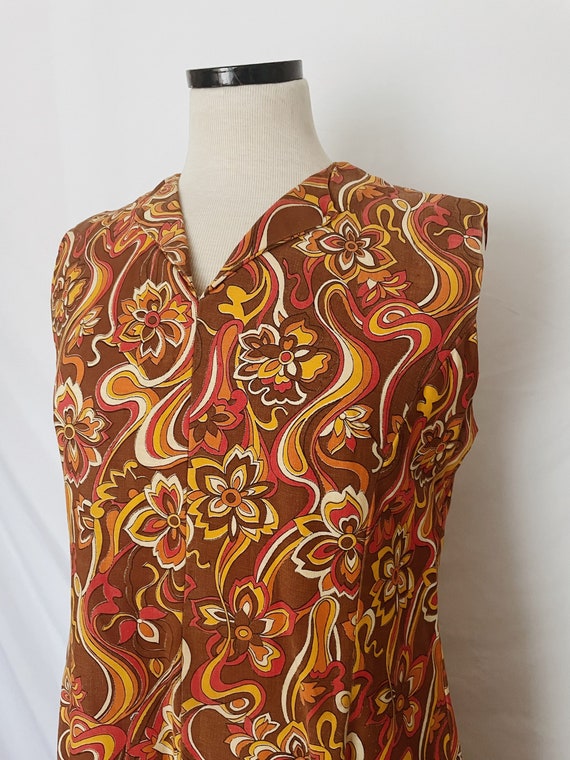 60s/70s Handmade Floral Psychedelic Dress