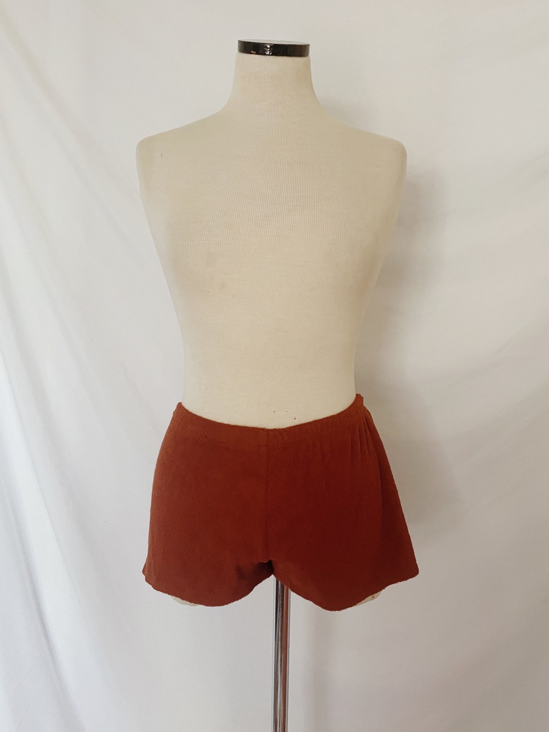 Deadstock Rust Color Terry Cloth Shorts - Etsy