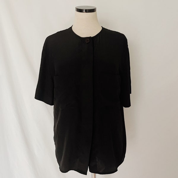 80’s Christian Dior Black Button Down Shirt