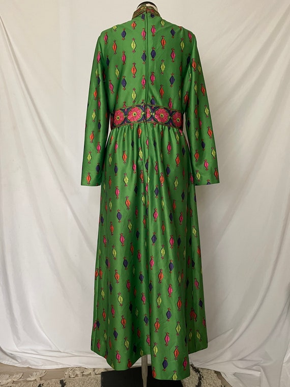70s Green Printed Maxi Dress by Emilio Borghese - image 4