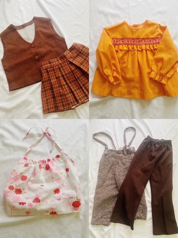 60’s 70’s Kids Girls Clothing Lot— 6 Pc. Total