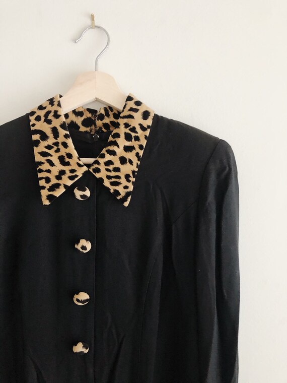 80’s Leopard Trim Skirt Suit/Dress