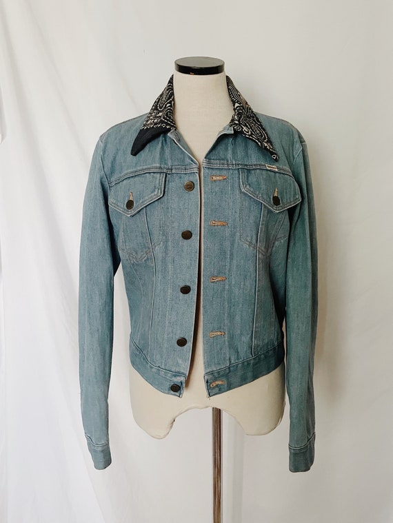 Vtg Sedgefield Denim Jacket w/ Handkerchief Detail - image 1