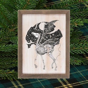 Framed thestral wall art, fantasy wall decor, HP wall art, Wizard