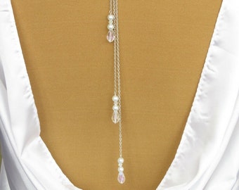 12 inches Backdrop Attachment for Necklaces,  Bridal Backdrop Necklace, Prom Wedding Back drop Necklace. Ideal for Open Back, Low Back Dress