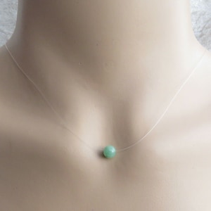 Flytande illusionshalsband med genomskinlig ädelsten. Rosenkvarts, Jade, Aventurin, Lapis Lazuli, Turkos | Bröllop, Bal, Brudtärnor, Brud