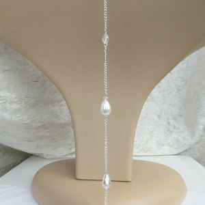 12 Inches Glass Crystal Backdrop Necklace. Back Drop Chains, For Low Back, Backless, Open Back Wedding, Prom, Party Dress