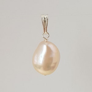 Single  Freshwater Pearl Pendant No Chain. Freshwater Pearl Charm To Add On To Your Necklace Chain or Bracelet. 925 Sterling Silver