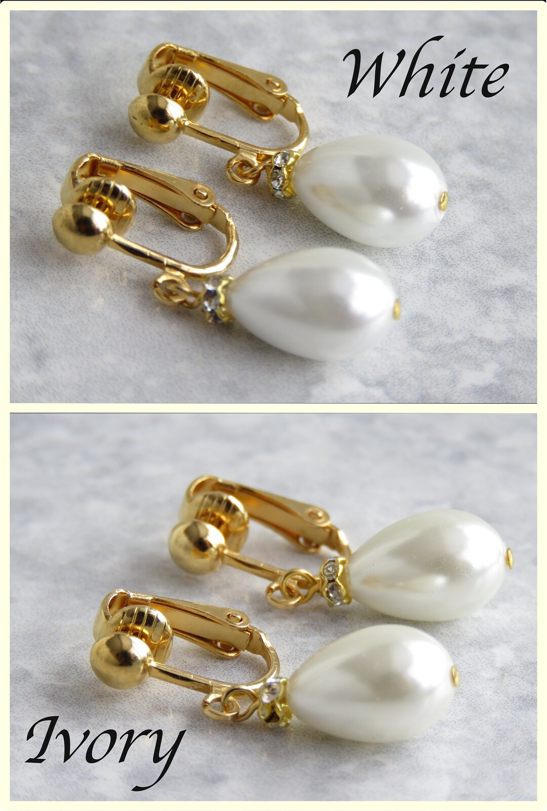 Boucles D'Oreilles Pendantes or Blanc 18K, Chaîne Ovale, Perle Goutte, 8 MM