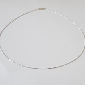 Simple delicate 18 inch Sterling Silver Omega Necklet Necklace