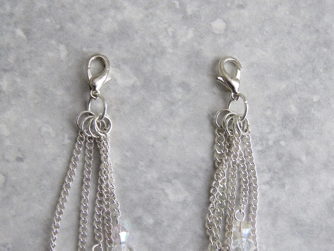 Crystal Back Necklace 5 Rows Back Chains, Bridal Back Drape Chain for ...