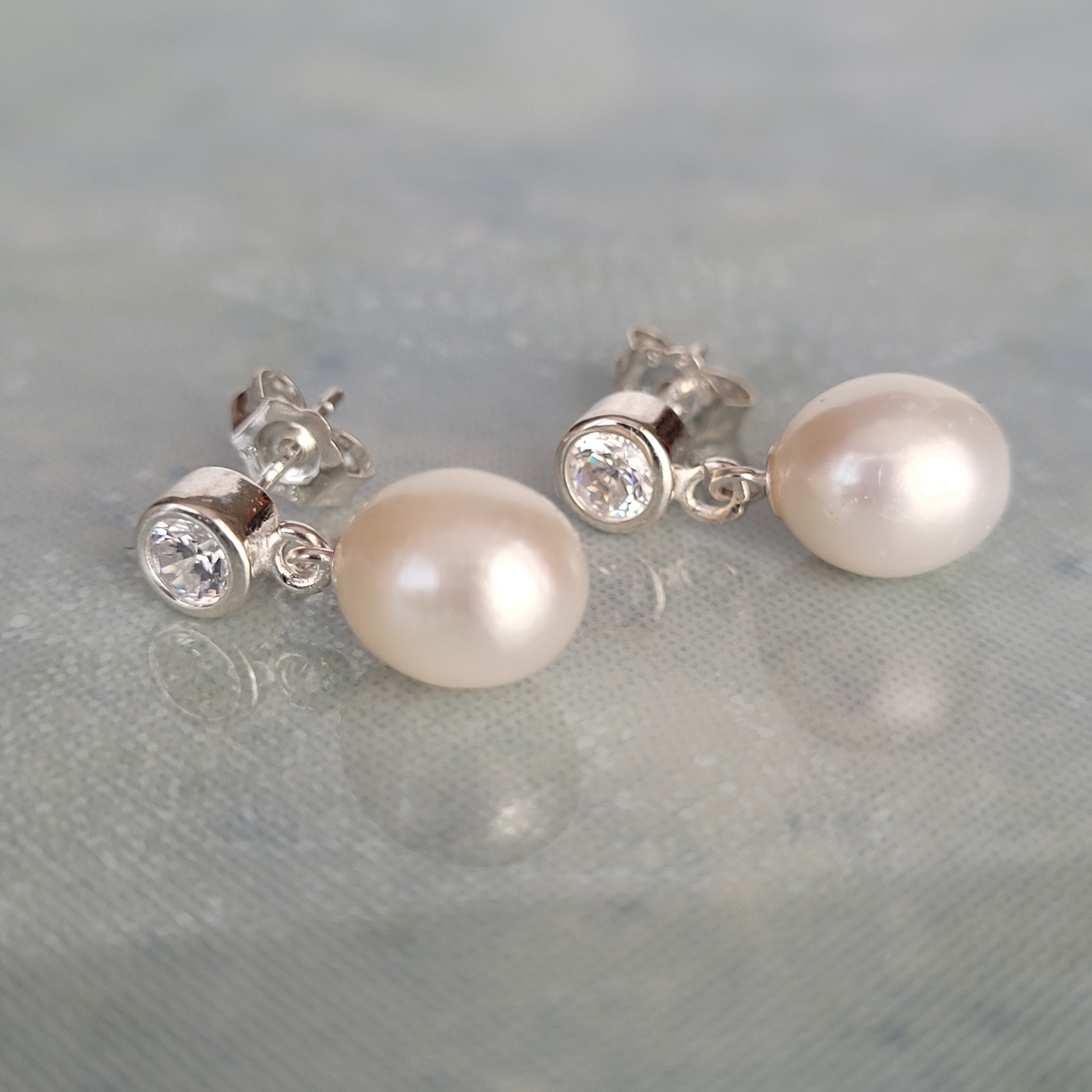 Orecchini In Argento Sterling 925 Per Donna, Bijoux In Perle D'Acqua