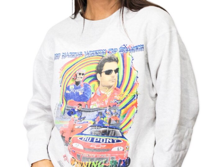 Vintage Jeff Gordon NASCAR All Over Print Sweatshirt - M