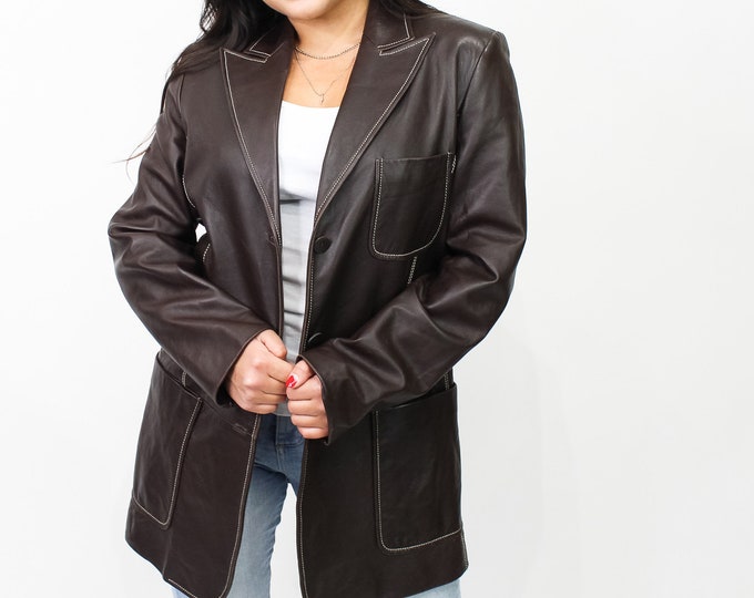 Vintage 90s Leather Jacket - L
