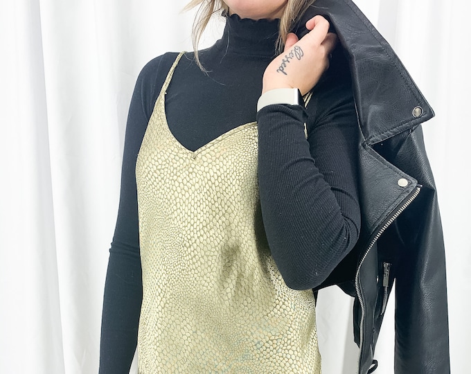 Vintage Gold Slip Dress - L