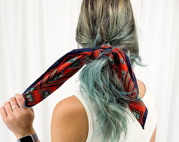 Vintage Scarf |  Hair Scarf | Neckerchief | Braid Scarf | Scarf Top | Face Mask