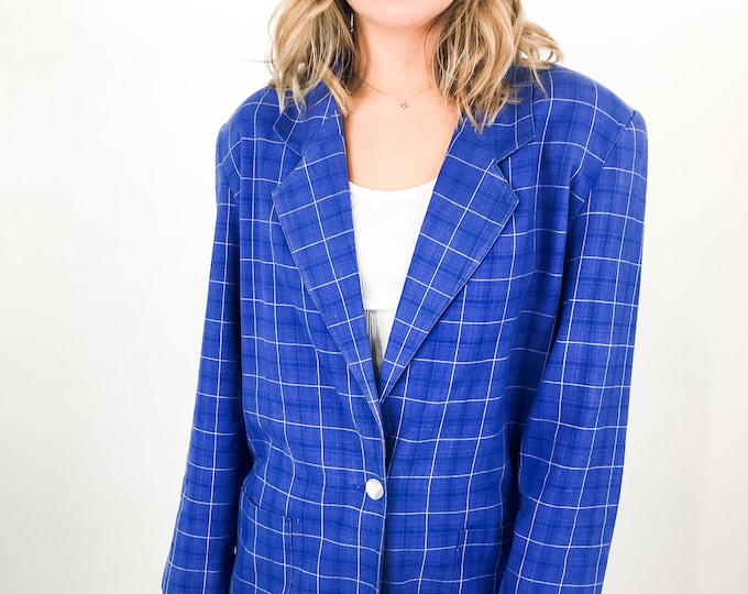 Vintage Blue Blazer - L