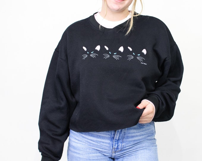 Vintage Cat Sweatshirt - L