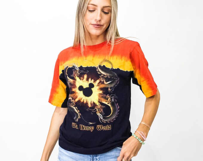 Vintage Walt Disney World Dragon Tie Dye Tee - S