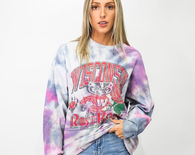 Vintage University of Wisconsin Tie Dye Sweatshirt - XL