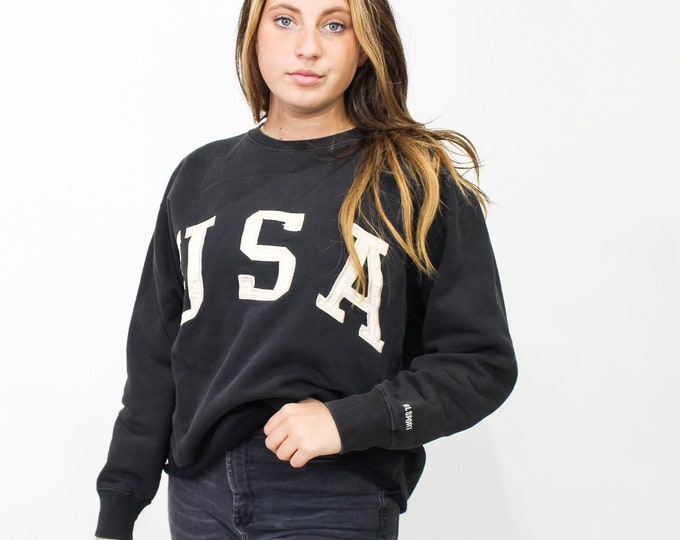 Vintage Ralph Lauren Polo Sport USA Crop Sweatshirt - S