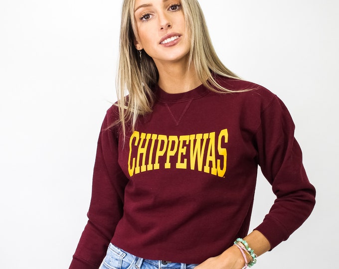 Vintage Central Michigan University Crop Sweatshirt - XS