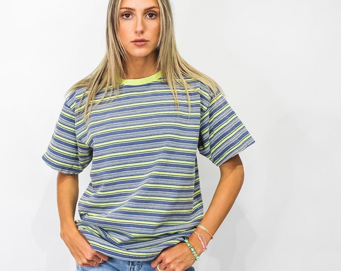 Vintage 90s Stripe Tee - L