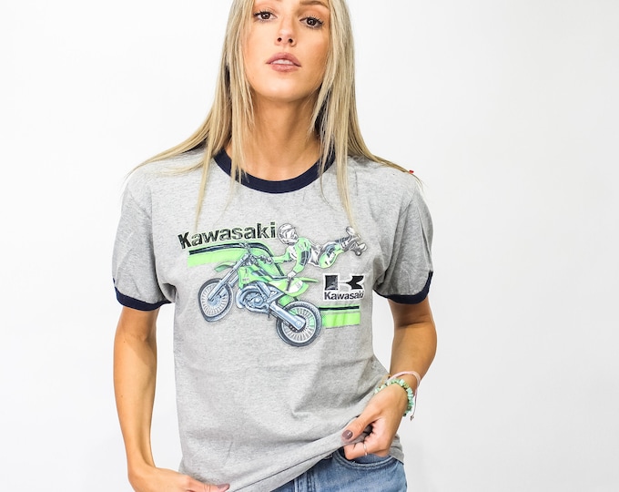 Vintage Kawaskai Motorcycle Tee - L