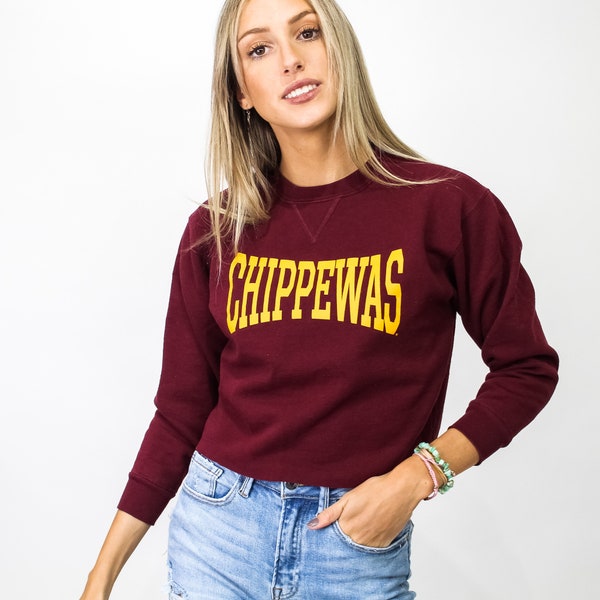 Vintage Central Michigan University Crop Sweatshirt - XS