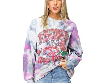 Vintage University of Wisconsin Tie Dye Sweatshirt XL