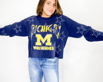 Vintage University of Michigan Bling Sweatshirt - L
