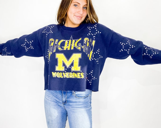 Vintage University of Michigan Bling Sweatshirt - L