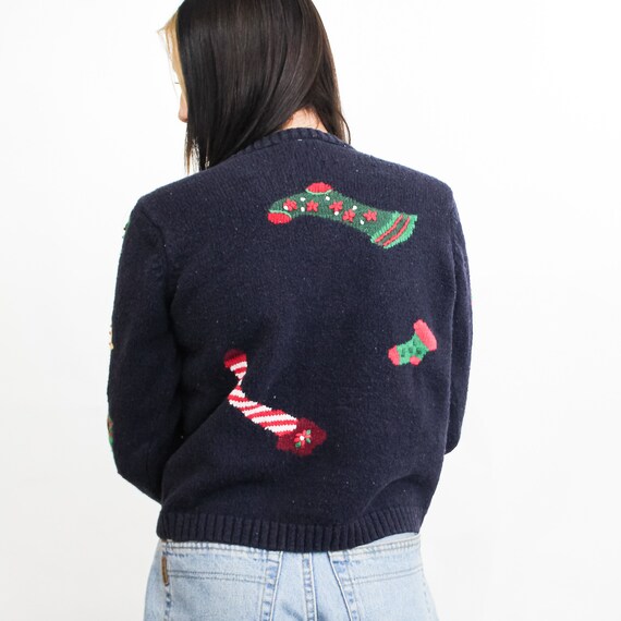 Christmas Stockings Sweater - S / Vintage Ugly Ch… - image 2