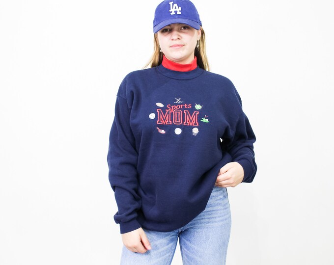 Vintage Sports Mom Sweatshirt - L