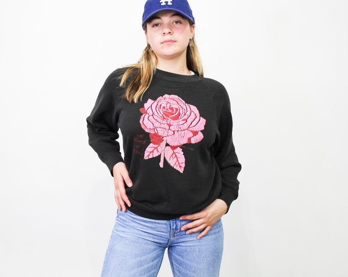 Vintage A Touch of Class Rose Sweatshirt - M