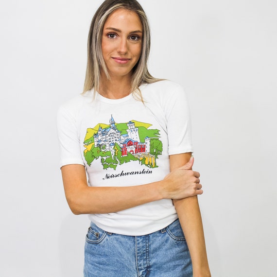 Vintage 1970s Neuschwanstein Castle Tee XS/S Gem