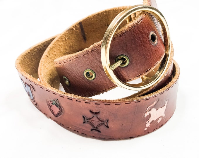 Vintage Leather Belt | 34-42"