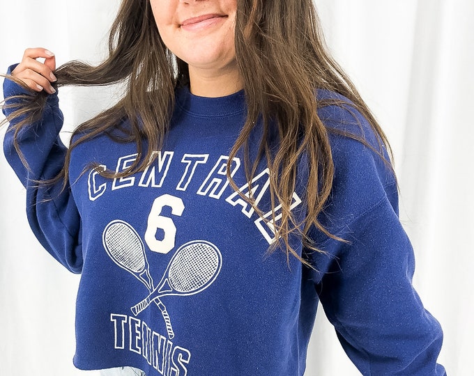 Vintage Central Tennis Crop Sweatshirt - L