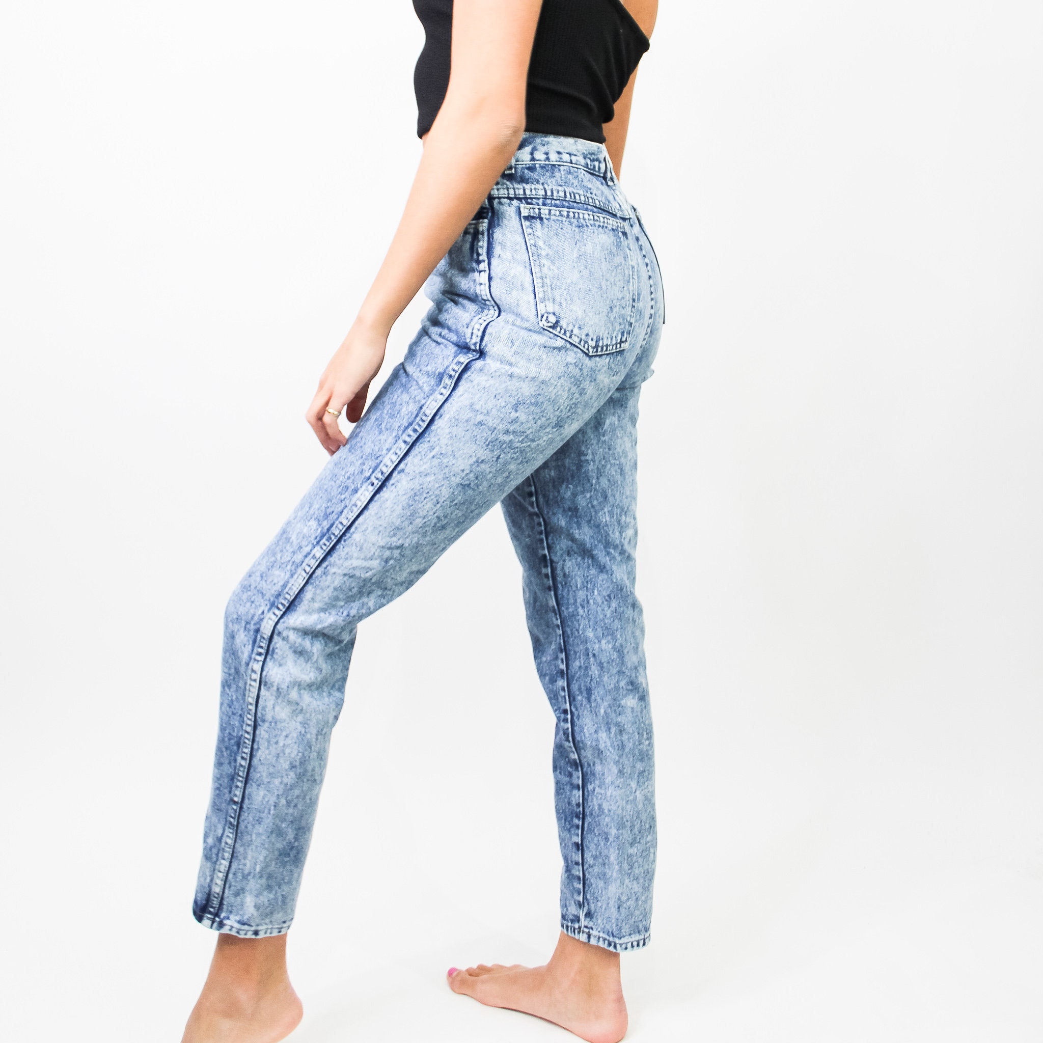 Vintage Bonjour Acid Wash Jeans Size 26/27