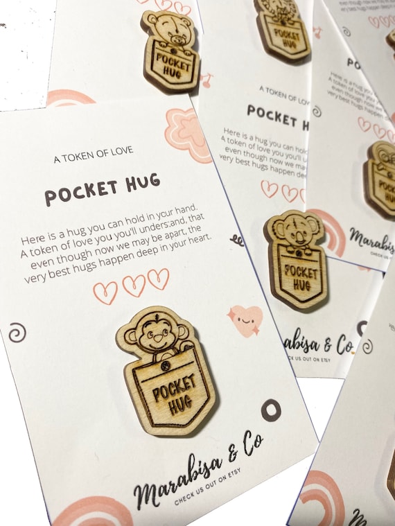 Pocket Hug, Love Token, Animal Wooden Pocket Hug, Token, Love Reminder,  Choice of Animal , Pocket Coin Keepsake -  UK