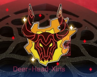 The Great Bull 1.5 inch Enamel Pin, Flaming Demon