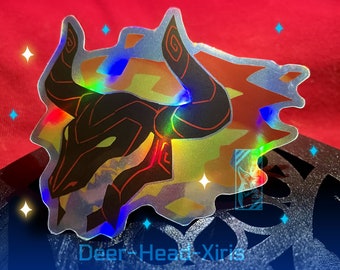 Bull Demon Flaming Holo sticker